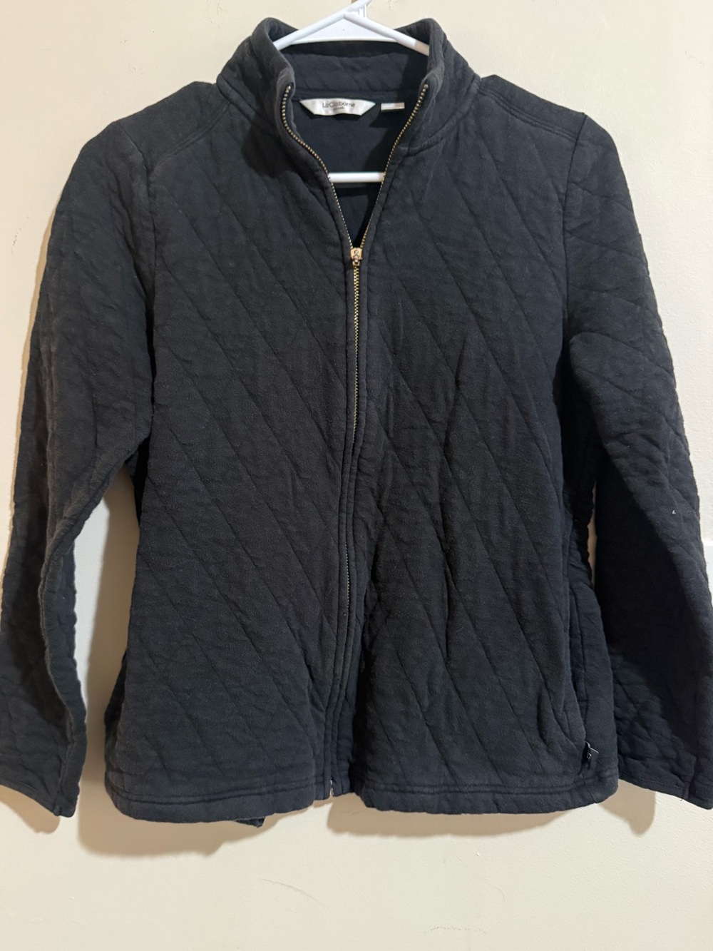 Liz Claiborne Quilted Zip-Front Jacket - Black